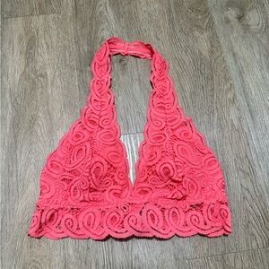 Pink lace bralette